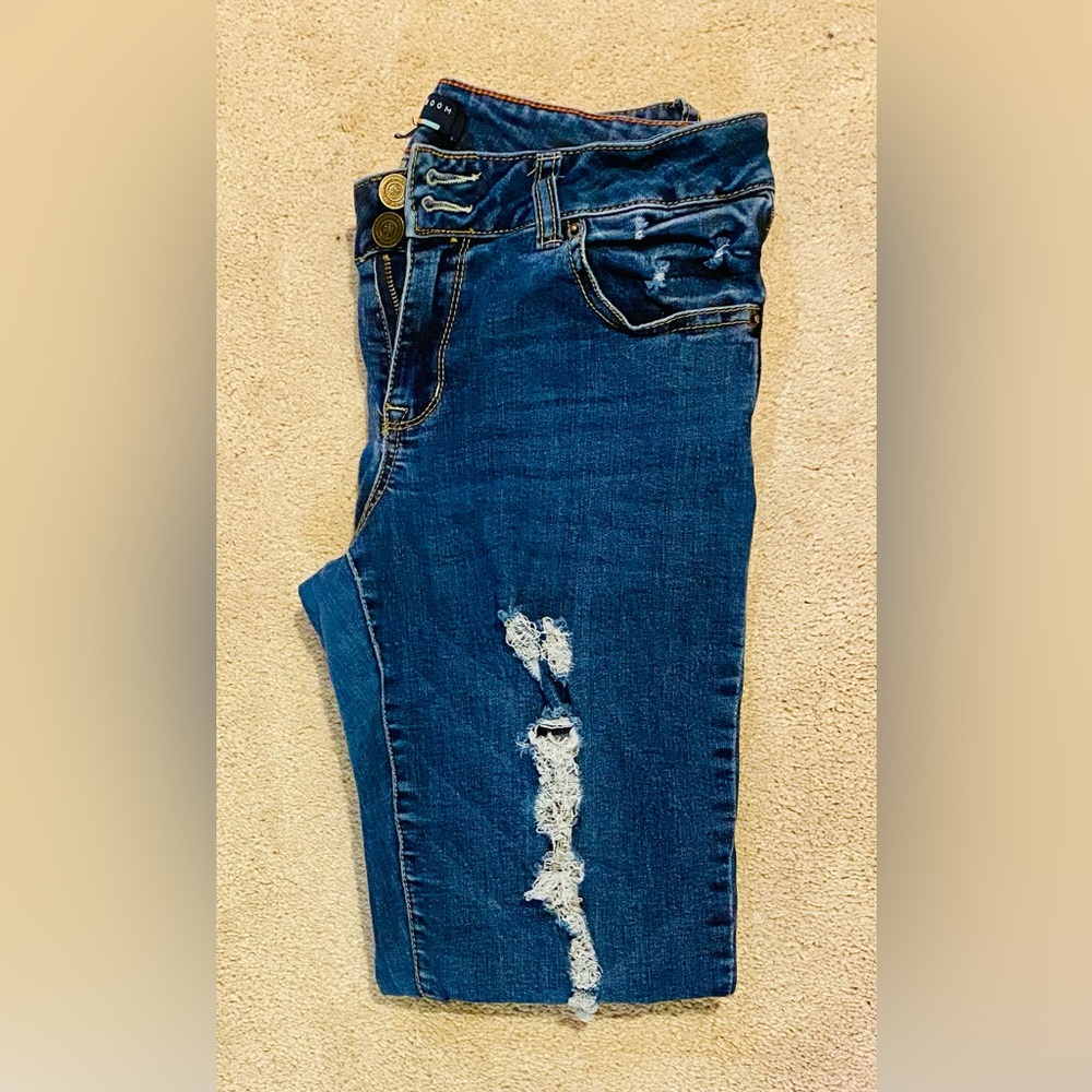 Boom Boom Jeans Skinny Distressed Denim